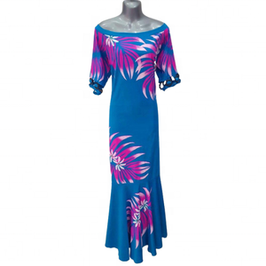 Vestido de Playa Maxi Personalizado de Samoa para Mujer, Vestido Largo Elegante con Flores de Tiare para Fiesta de Noche, en Algodón - Product Image 2