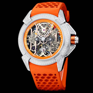 Exquisite and Elegant Business Luxury Diamond-encrusted Bezel Casual <b>Skeletonized</b> Tourbillon <b>Automatic</b> Mechanical Men's <b>Watch</b> - Product Image 3
