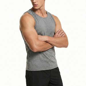 Plain Blank Wholesale Custom Own Brand All Season Men's Tank <b>Tops</b> Gym Workout Sports Fitness Soft Spandex Polyester Tank <b>Tops</b> - Product Image 6