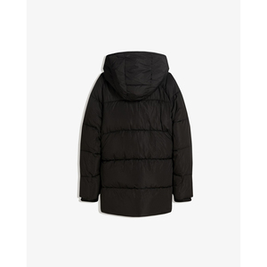 Veste d'hiver longue et chaude en duvet noir personnalisée pour femmes, parka à capuche isolée, streetwear tendance, vente en gros, OEM - Product Image 2