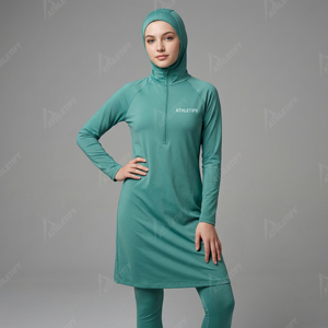 Custom Breathable Long Sleeve Muslim Women's Islamic Burkini Leggings Plus Size Full Body Swimwear UPF50+ Eco-Friendly - Product Image 1