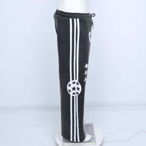 Pantalon de survêtement en molleton de coton imprimé pour homme – Style décontracté streetwear, taille élastique avec cordon de serrage, coupe confortable, tendance - Product Image 3