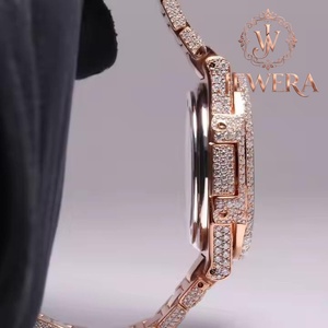 Reloj de Diamantes de Acero Inoxidable con Moissanita de Diseño para Hombre y Mujer, Elegante Reloj de Pulsera de Lujo para Compromiso y Boda - Product Image 6