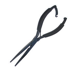 Pince coupante à bec long et droit pour lignes fines, en acier inoxydable noir, pince de pêche à la mouche réglable avec verrouillage arrière - Product Image 6