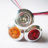 Feux de position latéraux LED ronds miniatures de 3/4 po avec montage à œillet et connecteurs bullet, étanches et scellés, pour bateaux, remorques et camions