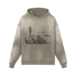 100% Combed Cotton Brushed Fleece Sun Faded <b>Washed</b> Effect Hoodie Sweatshirts 2026 <b>Tech</b> Fleece Warm Streetwear Hoodie - Product Image 1