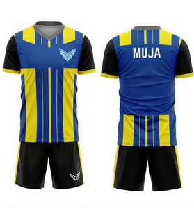 High Quality Soccer Uniform Sets Custom Football Jerseys Breathable Lightweight Short Sleeve Heat-Transfer Printed Wholesale OEM - Product Image 5