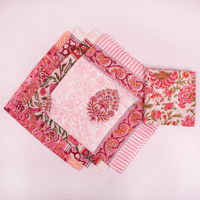 Pañuelo Cuadrado de Algodón Floral Premium Hecho a Mano en Jaipur, Estampado con Técnica Block Print, Ecológico, Transpirable, con Lazos para Atar, Unisex