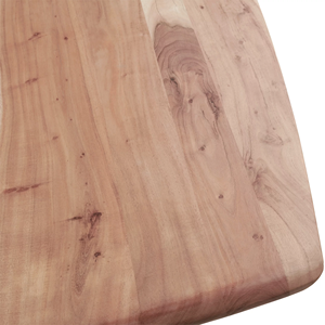 Table de cuisine et de salle à manger moderne au design nouveau, avec pieds en métal en forme de croix d'araignée et plateau en bois d'acacia massif, finition noire et naturelle - Product Image 6