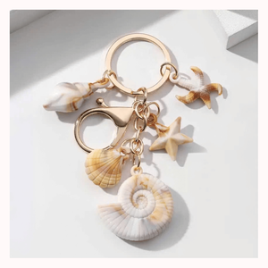 Porte-clés en coquillage naturel, inspiré de l'océan, charme estival de plage, accessoire de mode mignon pour sacs et cadeaux - Product Image 2