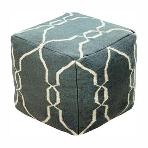 Pouf contemporain en laine de taille personnalisée Accent Color Ottouman Bean Bag pour tabourets de chambre et poufs - Product Image 3