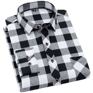 Chemise en flanelle à carreaux pour homme, manches longues, boutonnée, décontractée, 100% coton, respirante, grande taille, pour le printemps et l'automne - Product Image 6