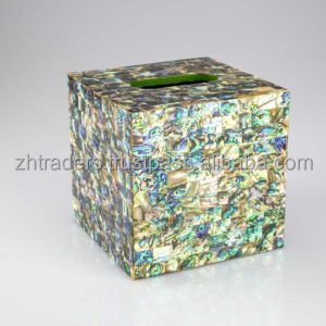 Exclusive Resin Tissue Box with Shiny <b>mother</b> of pearl Finish Premium Decorative Holder for Living & Dining Areas - Product Image 2