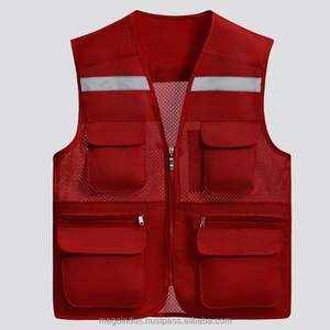Chaleco de malla de pesca de seguridad para hombre de alta visibilidad con función luminosa reflectante transpirable ropa de seguridad con logotipo personalizado - Product Image 6