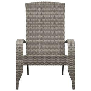 Silla Adirondack gris de ratán polivinílico para asientos elegantes al aire libre en el patio - Product Image 3