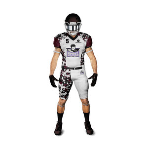Uniforme de Fútbol Americano Blanco, Marrón y Negro, Jersey Sublimado Personalizado y Pantalones Acolchados para Hombre - Product Image 1