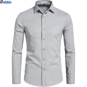 Chemises habillées professionnelles pour hommes, design haut de gamme, personnalisées, en coton uni, manches longues, grandes tailles, respirantes, anti-rétrécissement, tissées - Product Image 3