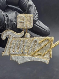 Au Ruiz Themen-Anhänger Vergoldet Kristall Strass Hip-Hop Charm Unisex Schmuck Geschenk - Product Image 1