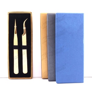 2 Pcs <b>Box</b> Packing For Tweezers Customized Logo <b>Strong</b> Durable Lightweight Factory Direct Self-adhesive Eyelash Tweezers Set - Product Image 4