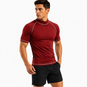 Ready Ship Men's Short Sleeve Performance <b>Compression</b> <b>Shirt</b> Polyester/Nylon UPF50+ UV Protection Factory Direct OEM ODM Supplier - Product Image 1