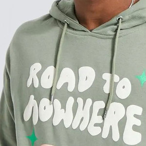 Sweat à capuche zippé en molleton uni personnalisé pour homme, coupe classique, style streetwear, impression en relief personnalisée, vente en gros, unisexe, OEM, grammage lourd - Product Image 4