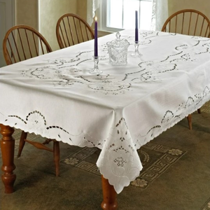 OEM Manufacturer Custom Embroidered Linen Table Cover Waterproof <b>Party</b> Wedding Square Table Linen Bulk Supply - Product Image 5
