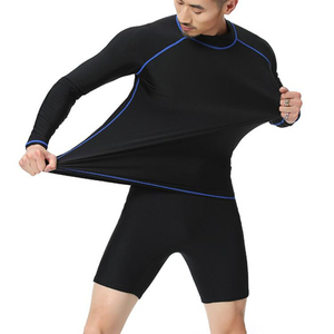2026 New <b>Men's</b> Rash Guard <b>Compression</b> Long Sleeve Top Shorts Spandex/Polyester Lightweight Quick Dry Breathable Anti-Bacterial - Product Image 1