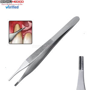 Pinces à tissus Adson Brown, lot de 10, 12 cm, en acier inoxydable dentelé, forceps chirurgical à poignée striée, manuel, certifié CE, pour cliniques - Product Image 2