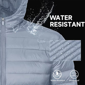 Low MOQ Street Style <b>Jacket</b> Supplier Custom Made Hooded <b>Jackets</b> Outerwear Casual Solid Color Packable Windproof Puffer Down Coat - Product Image 6