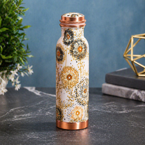 Ayurvedic Meena Copper <b>Bottle</b> 950ml Handmade Leak Proof Water <b>Bottle</b> Export Quality - Product Image 5