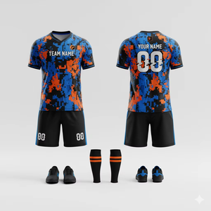 Nouveau maillot de football unisexe personnalisé de qualité supérieure avec ensemble uniforme à manches courtes, bon prix, uniformes de football en gros pour les équipes - Product Image 4