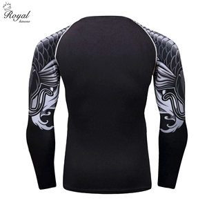 เสื้อรัดกล้ามเนื้อสำหรับยิวยิตสู MMA บราซิลเลียนยิวยิตสู ชกมวย แบบขายส่ง OEM รุ่นใหม่ล่าสุด สีดำหลากสี แขนยาว ระบายอากาศได้ดี - Product Image 2