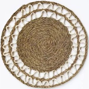Custom Hand Woven Round Straw Placemat Heat Resistant <b>Table</b> Mat Bohemian Kitchen Dining Decor Manufacturer Wholesale Placemat - Product Image 1