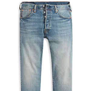 Jean en denim délavé pour homme, coupe slim, bleu délavé soleil, style vintage, streetwear décontracté, vente en gros, personnalisable - Product Image 5