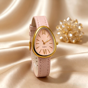 Women's Snake Head Quartz <b>Watch</b>, Gold Tone Leather Strap, Elegant Dress <b>Watch</b> - Product Image 2