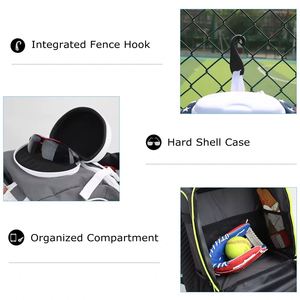 Mochila de Béisbol Impermeable Lamatex Sports LS-1016 Rojo Escarlata, Bolsa para Bate, Compartimento para Zapatos, Bolsa para Equipo de PVC y Poliéster 600D - Product Image 5