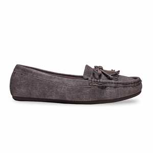 <b>Brown</b> Slip-On <b>Loafers</b> for <b>Women</b> with Anti-Slippery Rubber Outsole and Bow Detail - Product Image 4