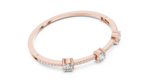 CLASSIC LAB GROWN 3.6CT CUT DIAMOND STIFF BRACELET SET 18KT ROSE <b>GOLD</b> RHODIUM PLATED CERTIFIED LUXURY DAILY OFFICE WEAR - Product Image 2