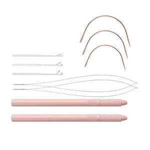 Stainless Steel Hair Extension Tools Kit Professional Microbead Plier C Type Pulling <b>Needles</b> Loop <b>Threader</b> Tool Hair Sectioning - Product Image 5