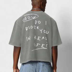 T-shirt Homme Oversize en Coton Lavé 100% Coton Lourd OEM, Impression Sérigraphique Personnalisée, Coupe Boxy, Style Streetwear - Product Image 1
