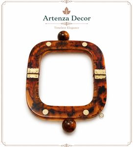Tortoiseshell Resin Fashion Gift Bag Handle Acrylic <b>Clip</b> <b>Frame</b> Purse Clasp Accessory for Handbag Clutch - Product Image 1
