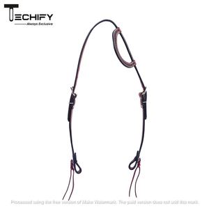 Cabecera de caballo de una oreja con cuentas de cuero de vaca de calidad superior, duradera, elegante y cómoda para montar - Product Image 3