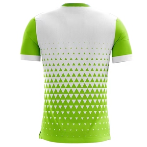 Camiseta de Manga Corta para Hombre con Estampado Geométrico, Cuello Redondo Blanco y Verde, Transpirable, de Secado Rápido, Deportiva, Corte Regular, Tejido de Punto, Talla 2XL - Product Image 2