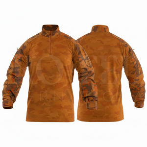 Veste de travail robuste à manches longues et col zippé, camouflage personnalisé, respirante, pour l'extérieur, avec poches et logo personnalisé - Product Image 4