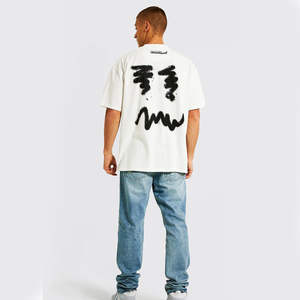 Fabricant de t-shirts personnalisés en mousse, impression 3D en relief, t-shirt en coton uni surdimensionné pour hommes - Product Image 2