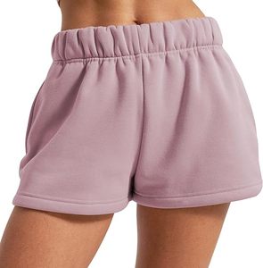 Women Fleece Shorts Casual Loose Fit Above Knee Solid Color Breathable Cotton Shorts for Daily <b>Wear</b> - Product Image 1