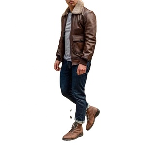 Abrigos de cuero a la moda para hombre, chaqueta de cuero de alta calidad, piel de cordero auténtica, directo de fábrica, talla grande, chaqueta de cuero con cremallera. - Product Image 5