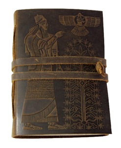 Antique Color Spiral Dairy Journal 100 <b>Sheets</b> Hand Stitched Hemp Paper Cover Embossed Buffalo <b>Leather</b> Handcrafted Writing - Product Image 1