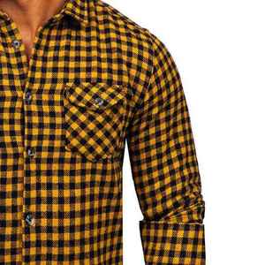 เสื้อเชิ้ตผ้าฝ้ายลายตารางคุณภาพดีที่สุด เป็นมิตรกับสิ่งแวดล้อม เนื้อผ้านุ่ม ระบายอากาศได้ดี สำหรับผู้ชาย - Product Image 5