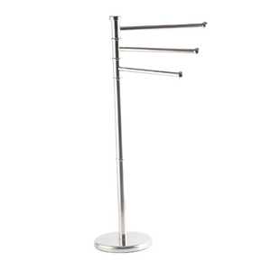 Modern Chrome Towel Bar Stainless Steel <b>Wall</b> Mounted Bathroom Towel <b>Rail</b> Single Rod Bath Hardware Holder Square Base 60cm - Product Image 5